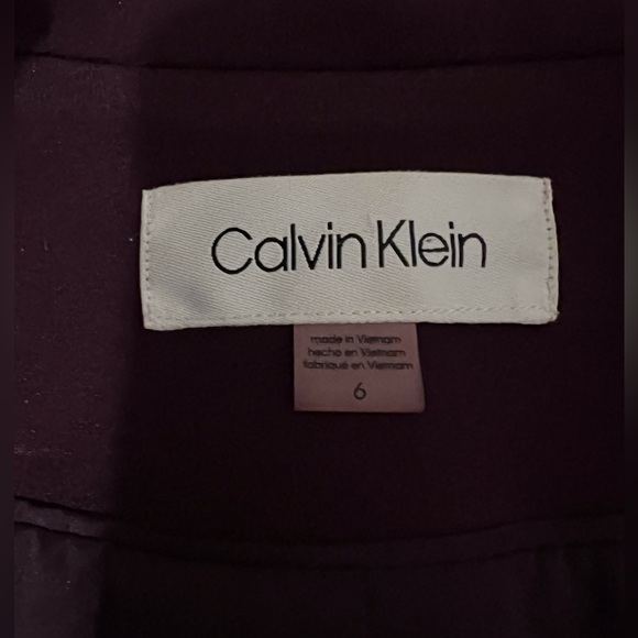 Calvin Klein Open Front Burgundy Blazer Size 6 - Picture 6 of 7